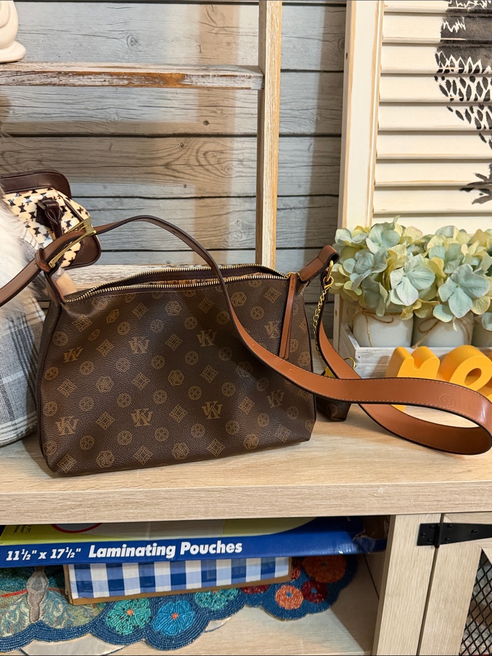 Classic Brown Monogram Shoulder Bag